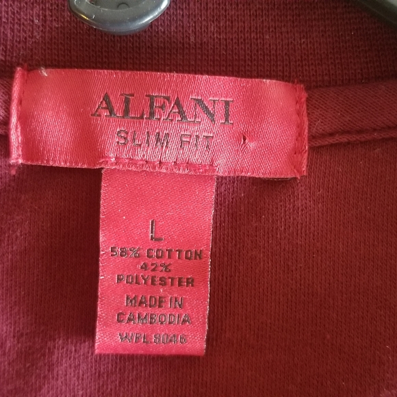 Alfani red burgundy full zip sweatshirt. - Picture 4 of 5